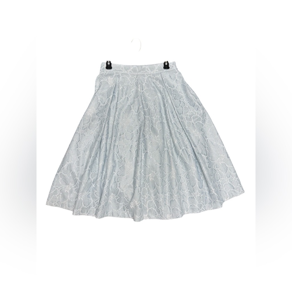 Elegant Lace A-Line Skirt in Light Gray